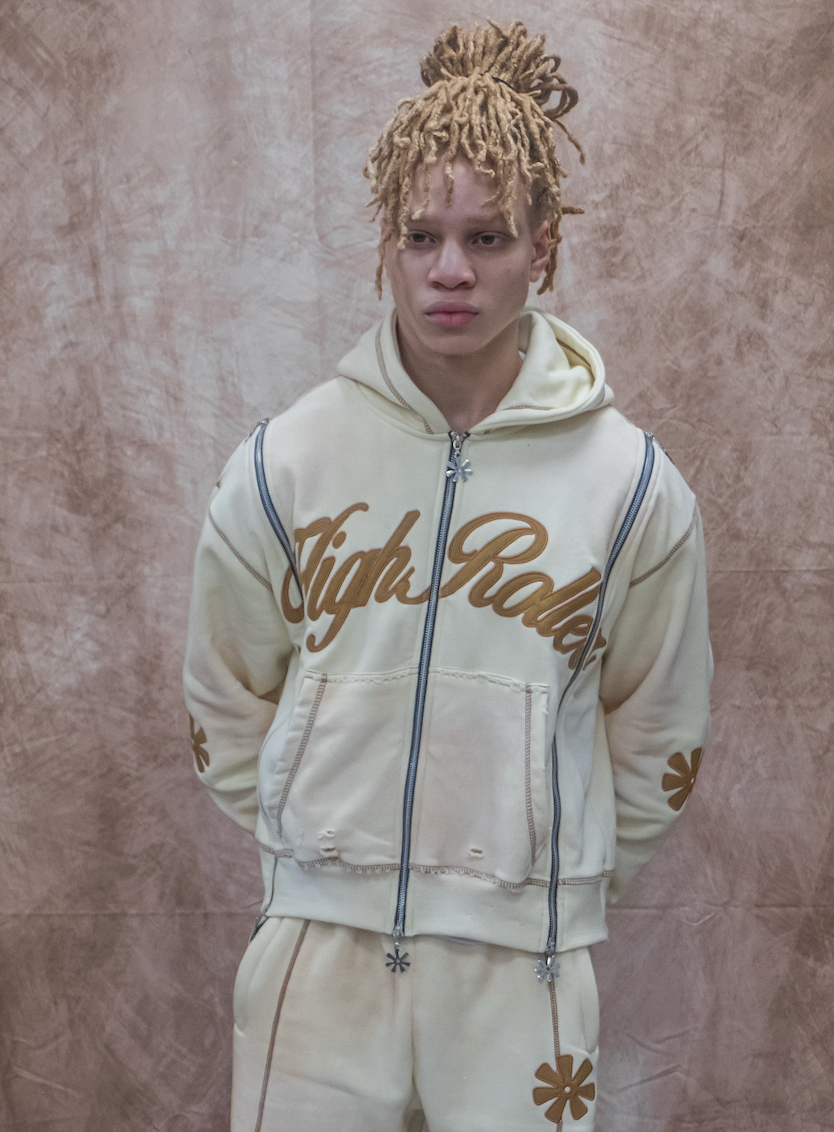 High Roller Triple Zip Hoodie (Cream)