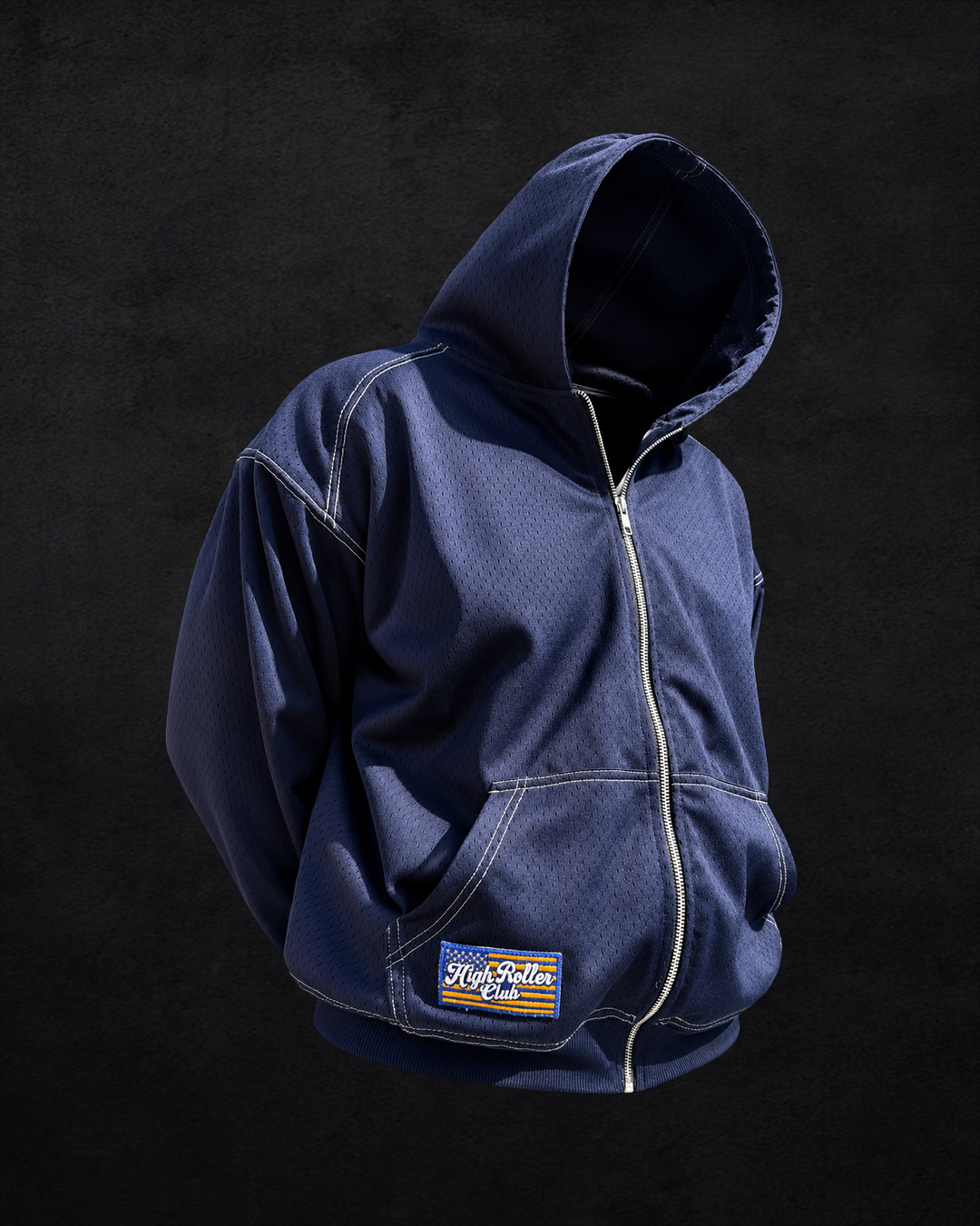 Mesh Zip-Up Hoodie